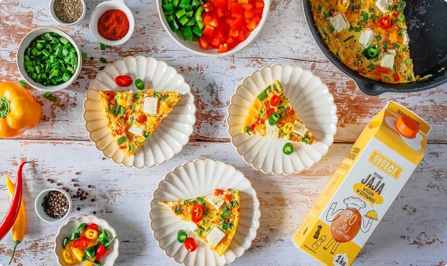 Omlet/Frittata z papryką i serem feta