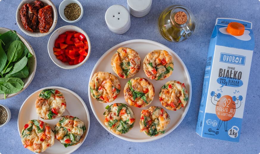 Wytrawne muffinki wysokobiałkowe